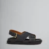 Slides & Sandals | Fussbett>Marni Denim Criss-cross Sandal BLUE