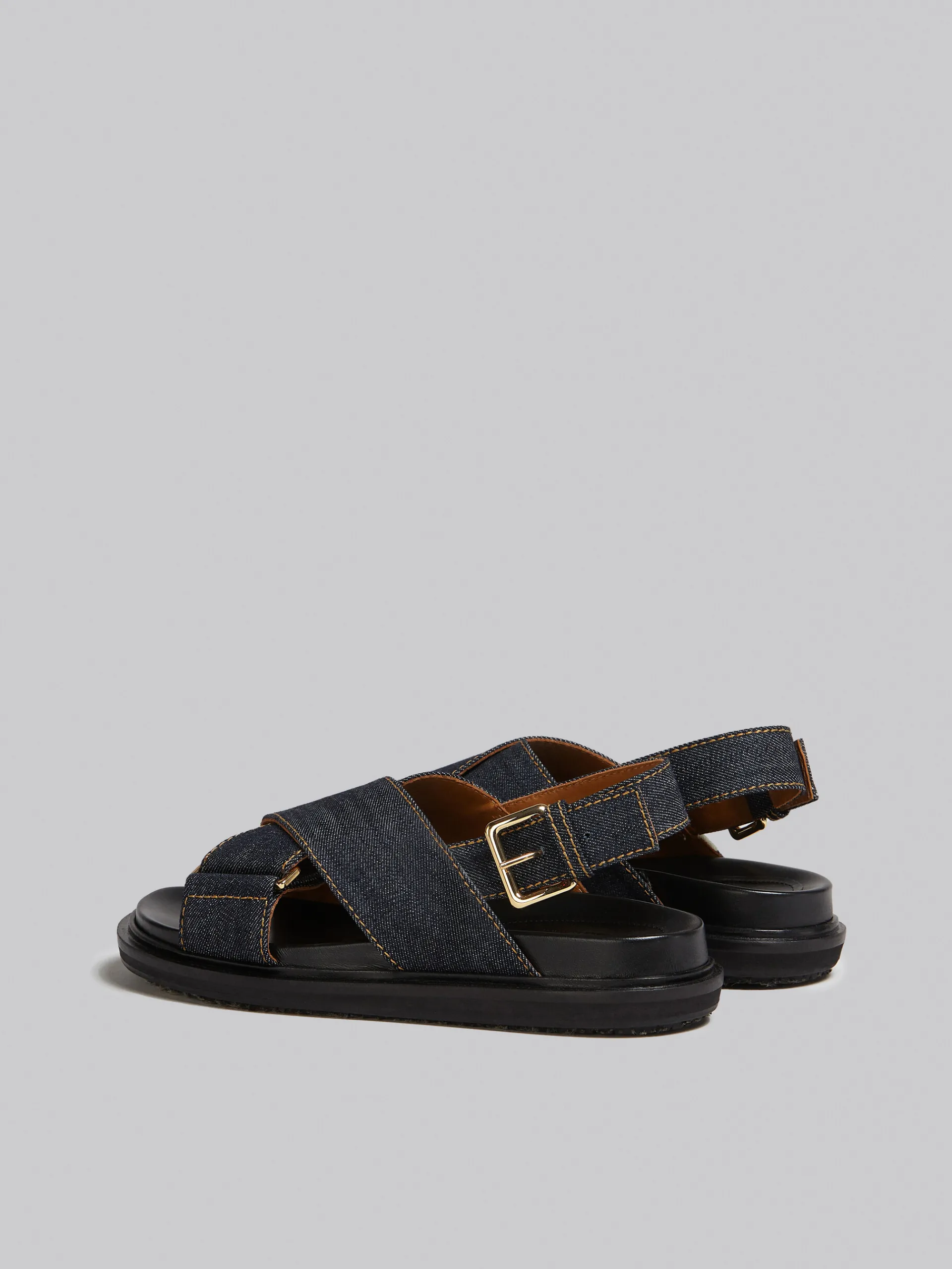 Slides & Sandals | Fussbett>Marni Denim Criss-cross Sandal BLUE