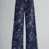 Denim | Pants>Marni Blue Flocked Denim Flared Jeans With Crayon Print TONIC