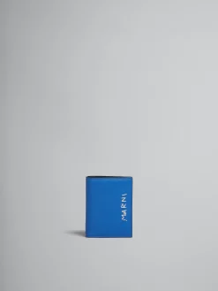 Wallets & Small Leather Goods>Marni Blue Leather Bifold Wallet With Mending ROYAL