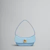 Shoulder Bags>Marni Blue Leather Butterfly Small Hobo Bag LIGHTBLUE