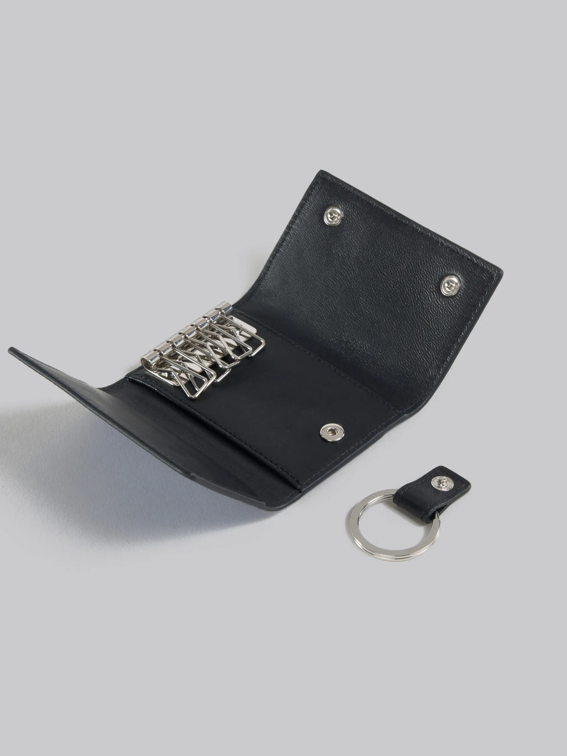 Other Accessories>Marni Blue Leather Key Holder With Mending ROYAL