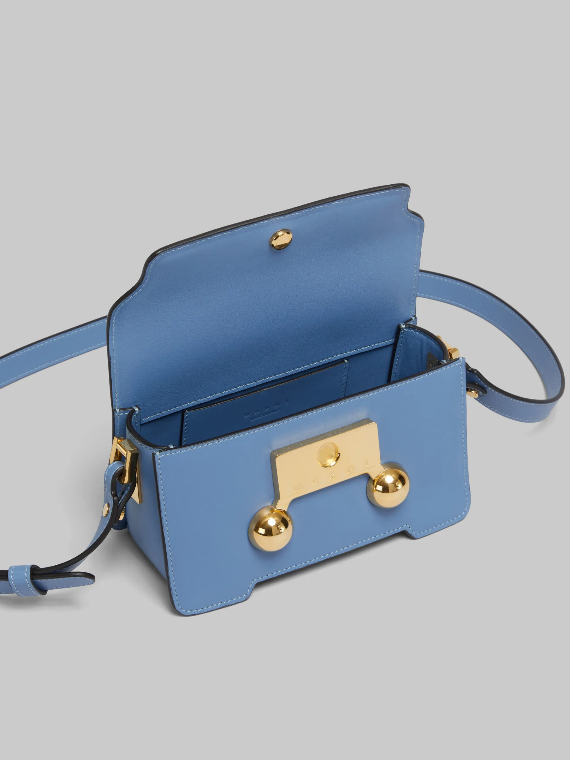 Shoulder Bags | Trunkaroo Bag>Marni Blue Leather Trunkaroo Mini Shoulder Bag OPAL