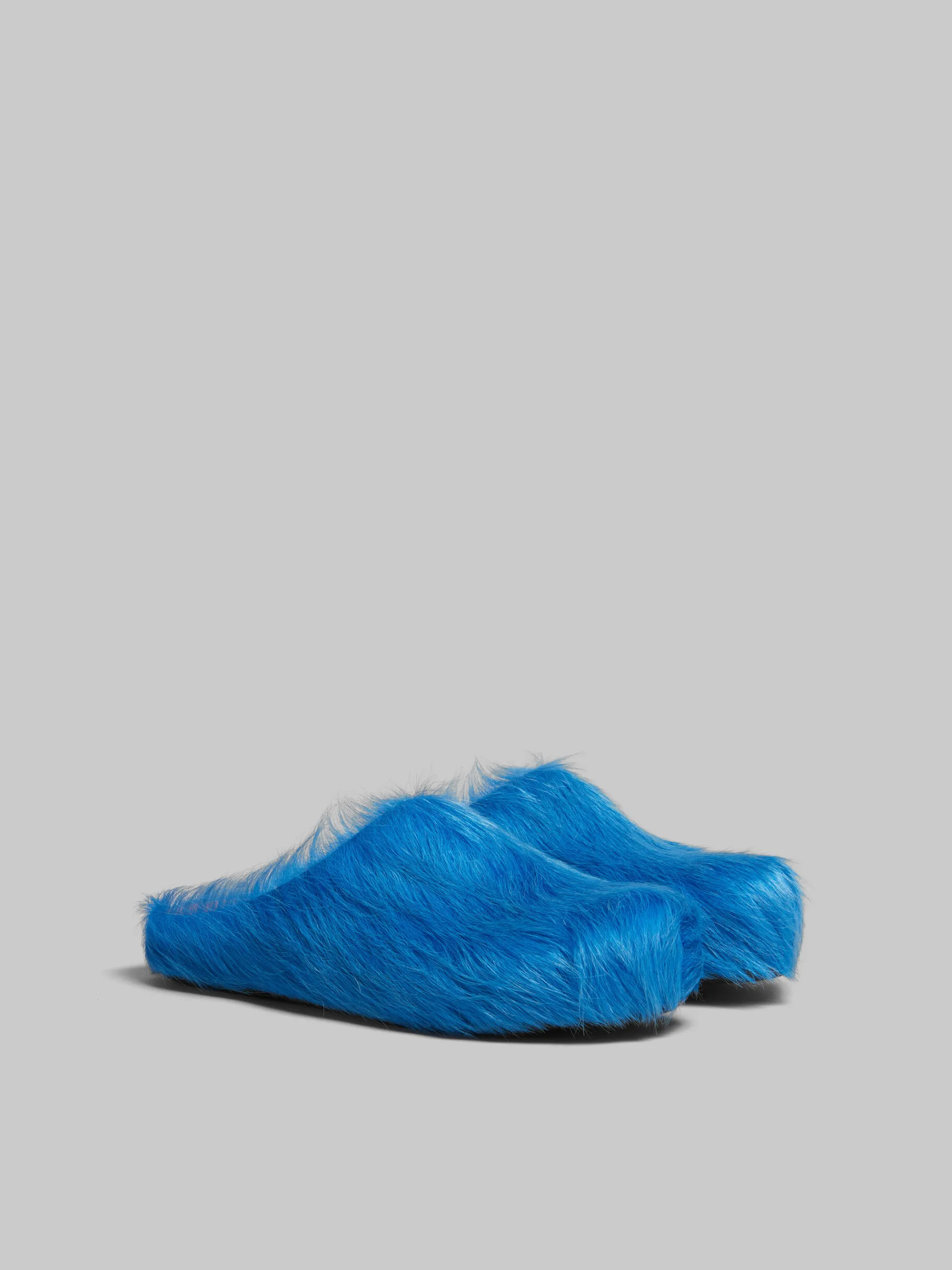Flats | Fussbett>Marni Blue Long-hair Calfskin Fussbett Sabot ROYAL