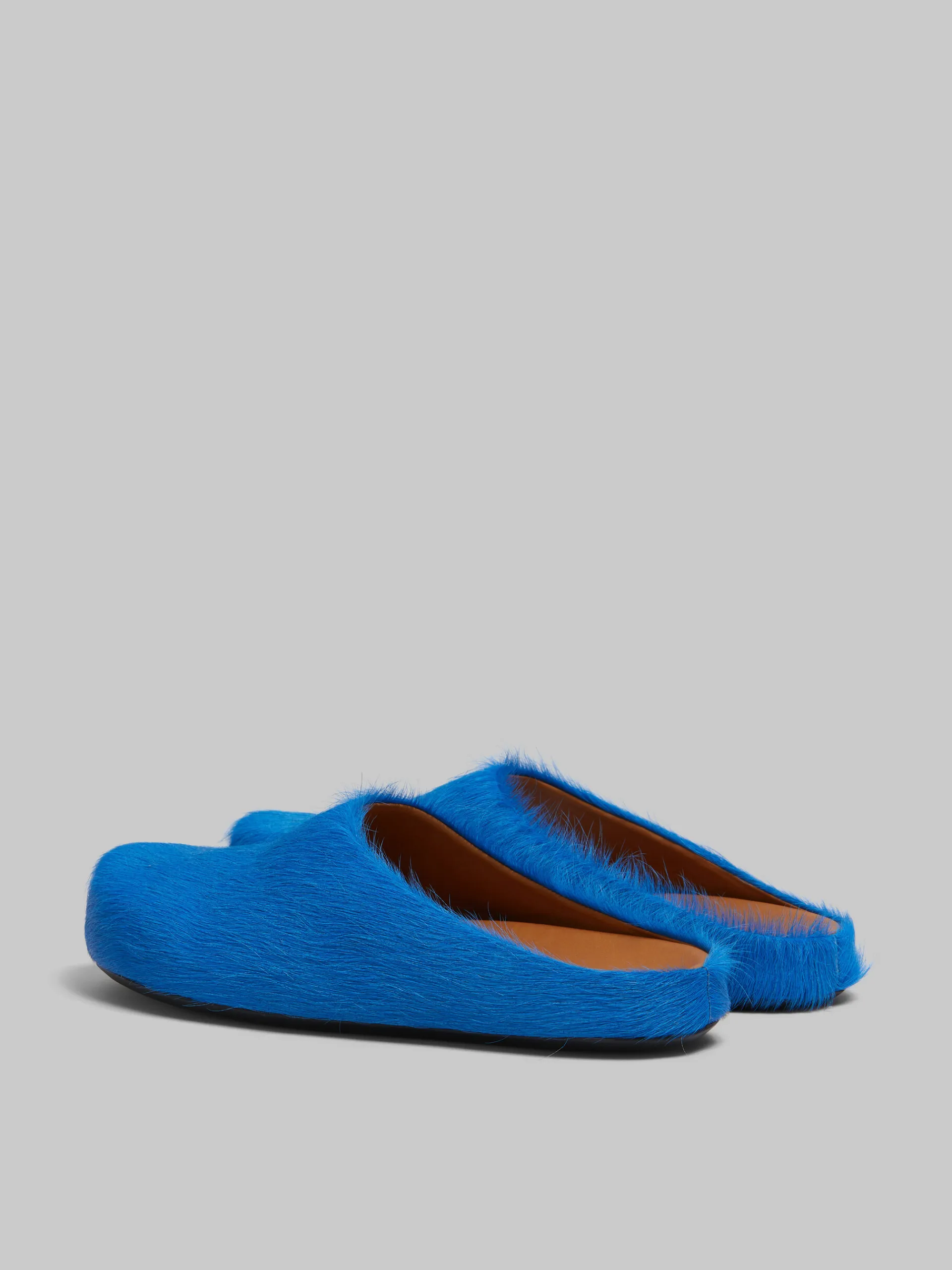 Fussbett Sabot>Marni Blue Long-hair Calfskin Fussbett Sabot MAZARINEBLUE