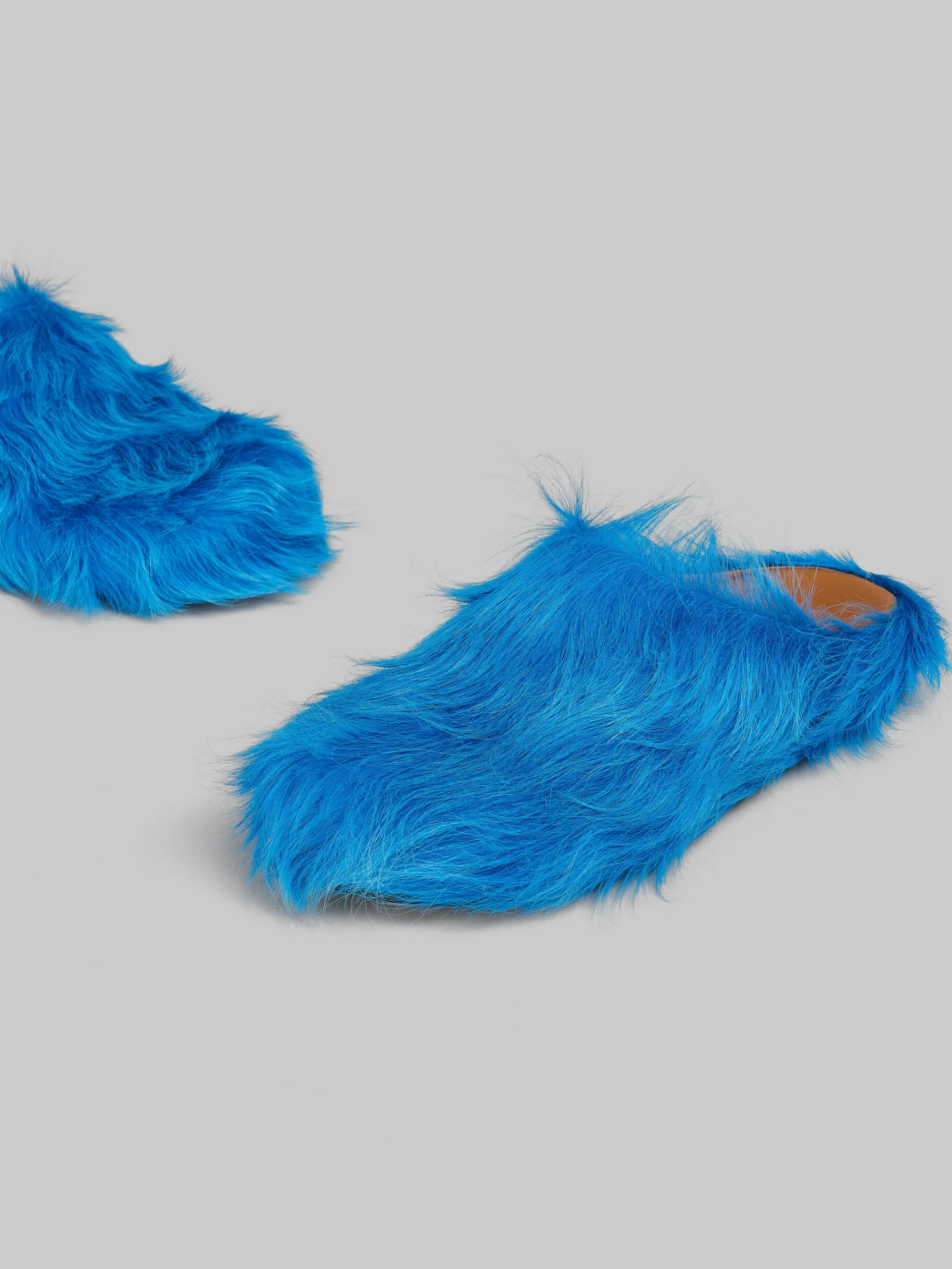 Fussbett Sabot>Marni Blue Long-hair Calfskin Fussbett Sabot ROYAL