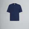 Tops & T-Shirts>Marni Blue Organic Cotton Oversized T-shirt With Patches BLUMARINE