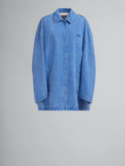 Denim | Coats & Jackets>Marni Blue Organic Denim Jacket With Logo Patch COBALT