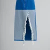 Denim | Skirts>Marni Blue Organic Denim Two-tone Midi Skirt OCEAN