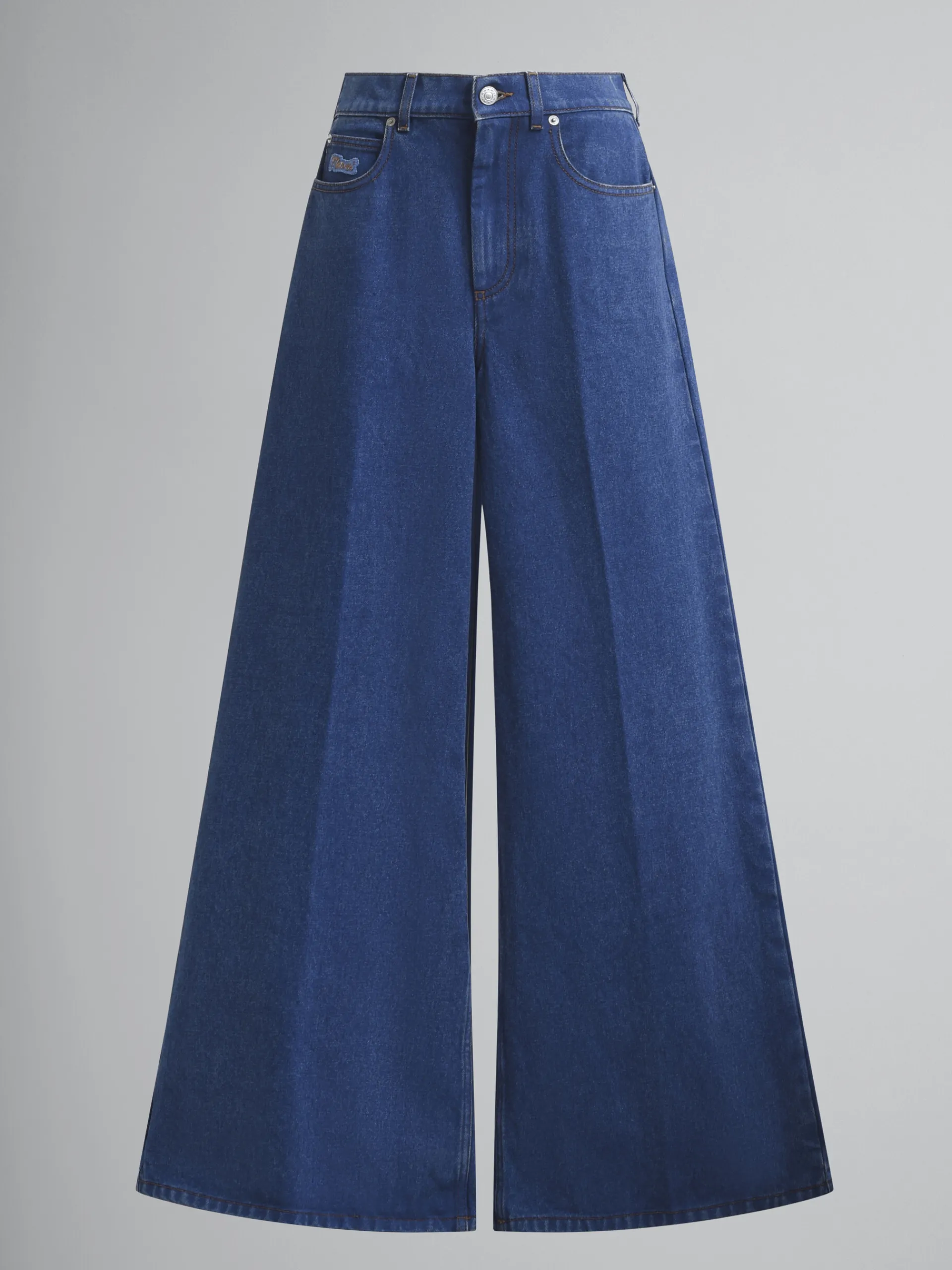 Pants>Marni Blue Organic Denim Wide-leg Jeans OCEAN