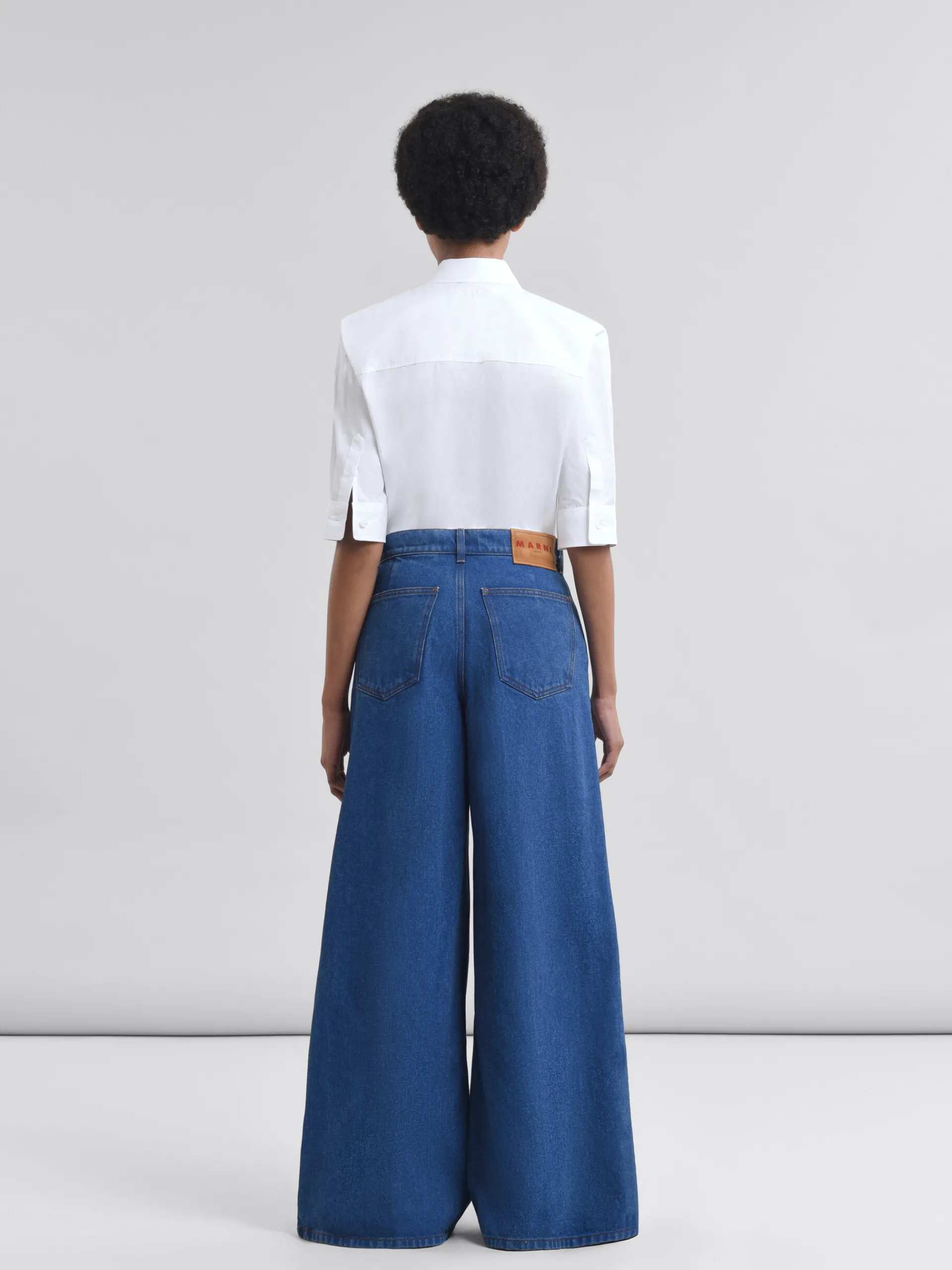 Pants>Marni Blue Organic Denim Wide-leg Jeans OCEAN