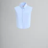 Tops & T-Shirts>Marni Blue Organic Poplin Cropped Shirt LIGHTBLUE