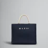 Tote Bags>Marni Blue Raffia-effect Small Tote Bag ULTRAMARINE