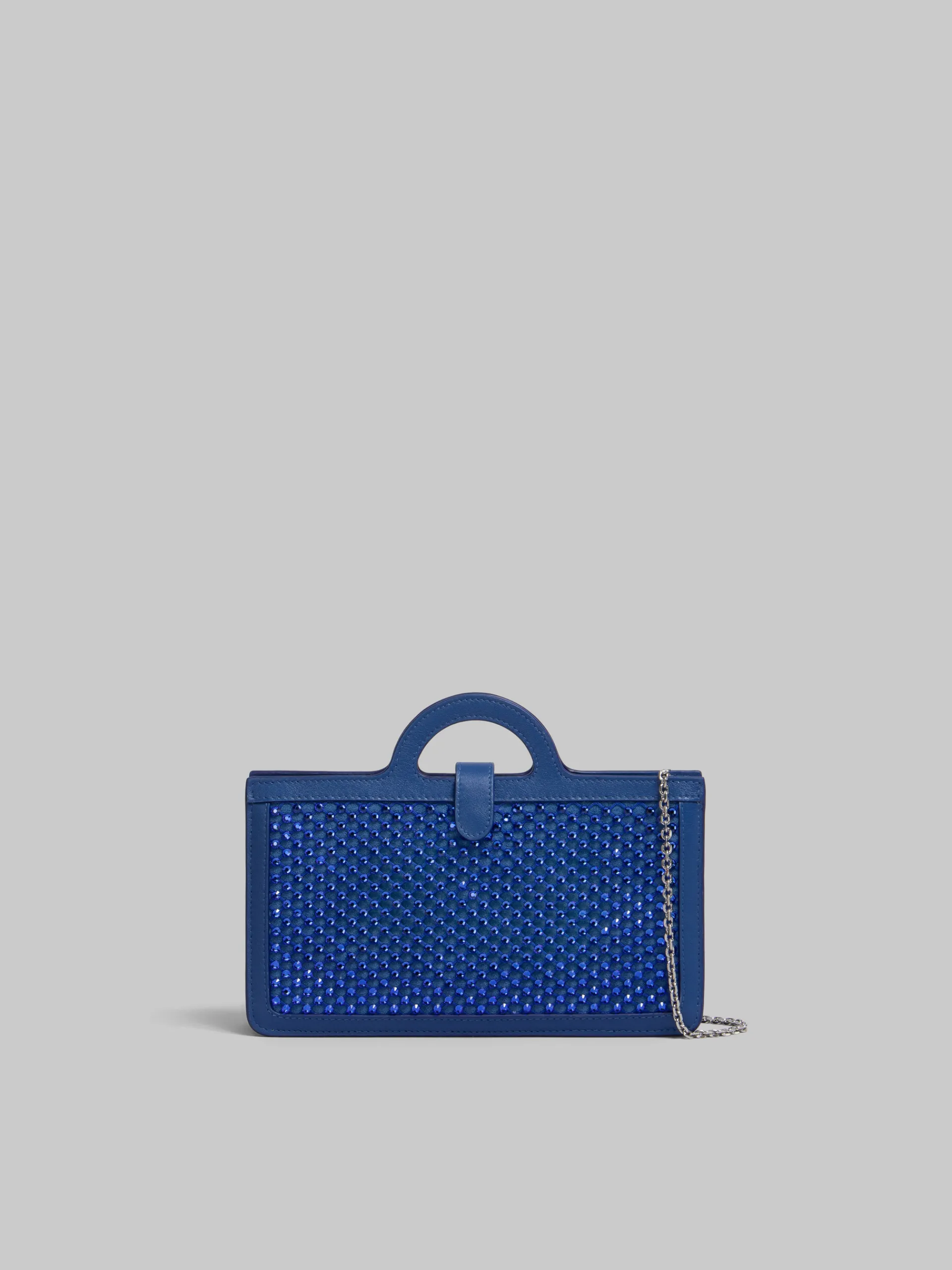 Wallets & Small Leather Goods>Marni Blue Rhinestone Tropicalia Long Wallet With Chain Strap ROYAL