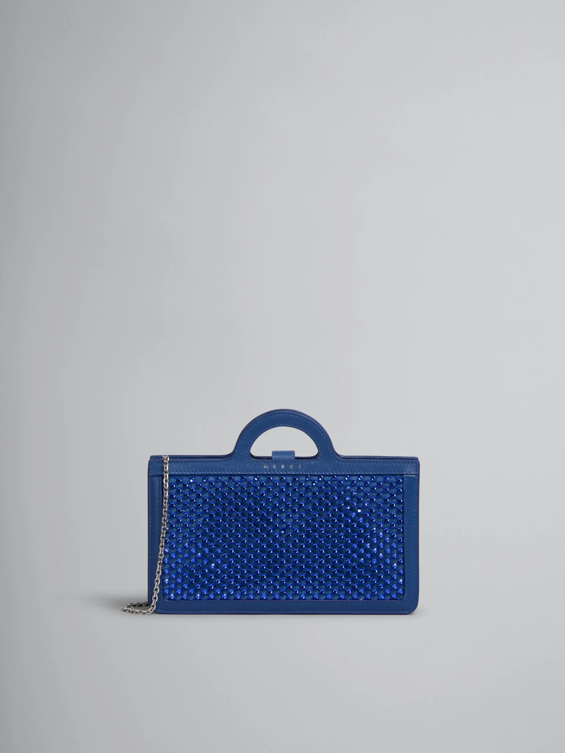 Wallets & Small Leather Goods>Marni Blue Rhinestone Tropicalia Long Wallet With Chain Strap ROYAL