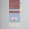 Scarves>Marni Blue Striped Mohair Scarf OPAL
