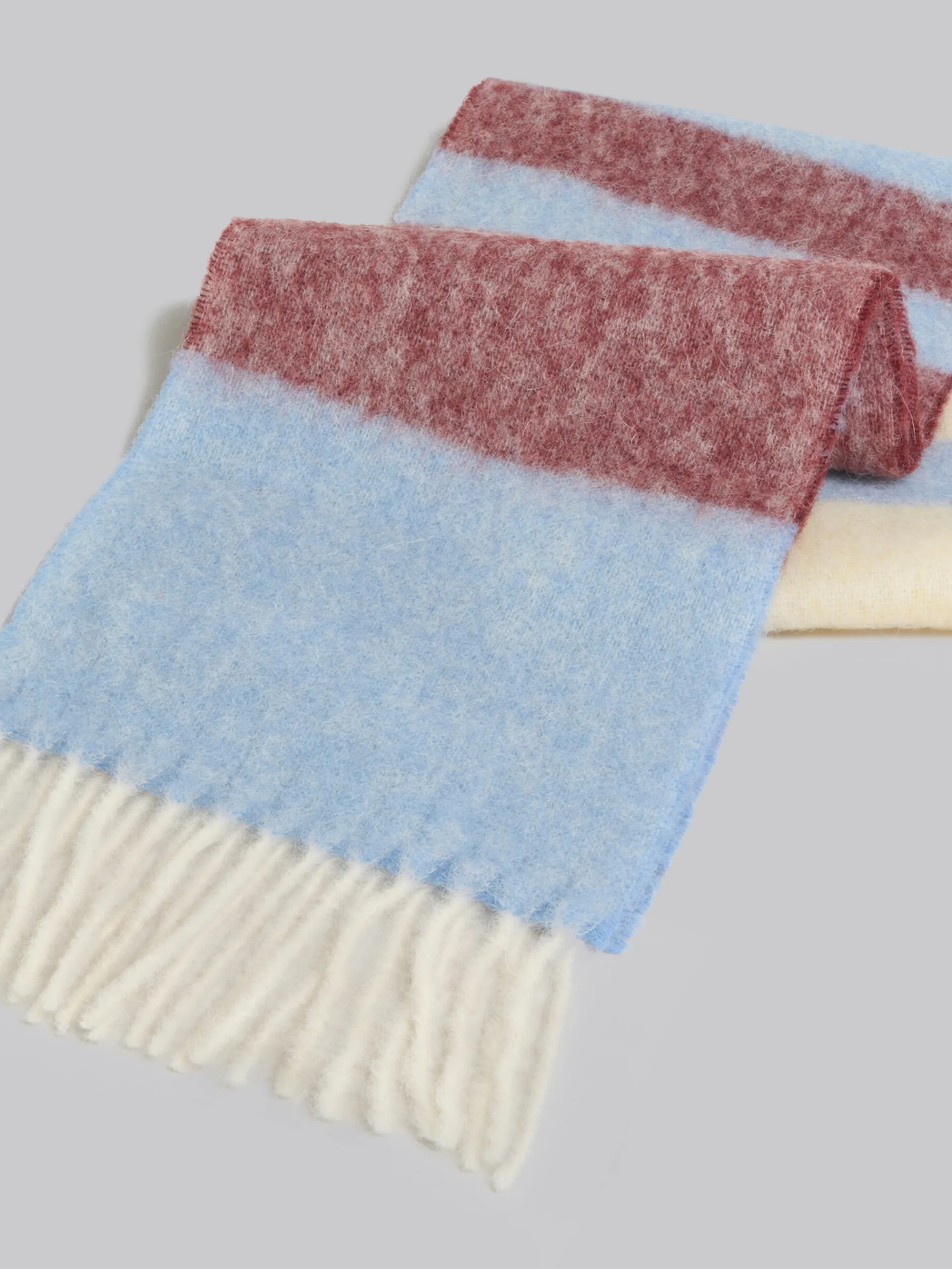 Scarves>Marni Blue Striped Mohair Scarf OPAL