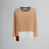 Knitwear>Marni Brown Colour-block Cashmere Jumper EARTHOFSIENA