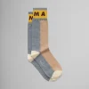 Socks>Marni Brown Colour-block Cotton Socks EARTHOFSIENA