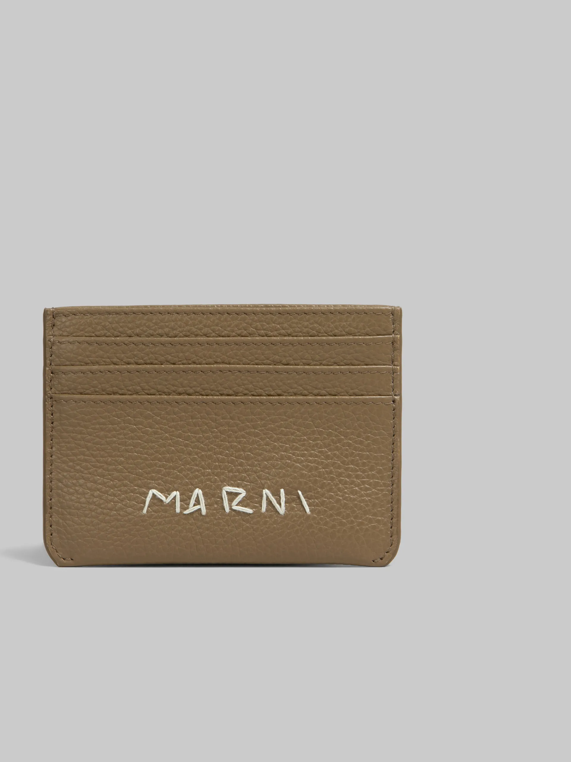 Wallets & Small Leather Goods>Marni Brown Leather Cardholder With Mending CRETA