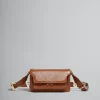 Shoulder Bags>Marni Brown Leather E/W Soft Trunk Bag With Logo Strap MOCA