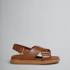 Slides & Sandals | Fussbett>Marni Brown Leather Fussbett GOLDBROWN