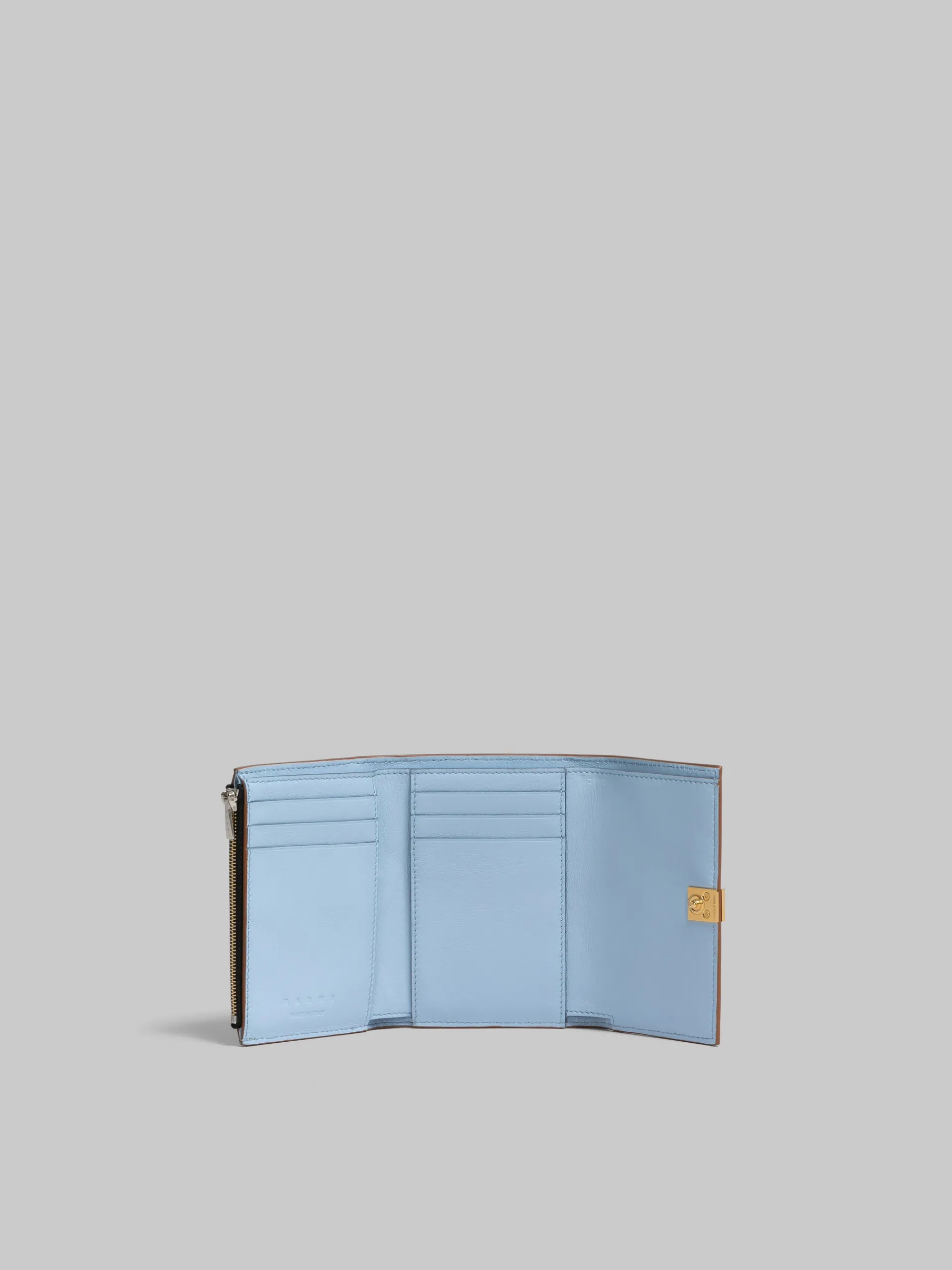 Wallets & Small Leather Goods>Marni Brown Leather Trifold Prisma Wallet CINNAMON