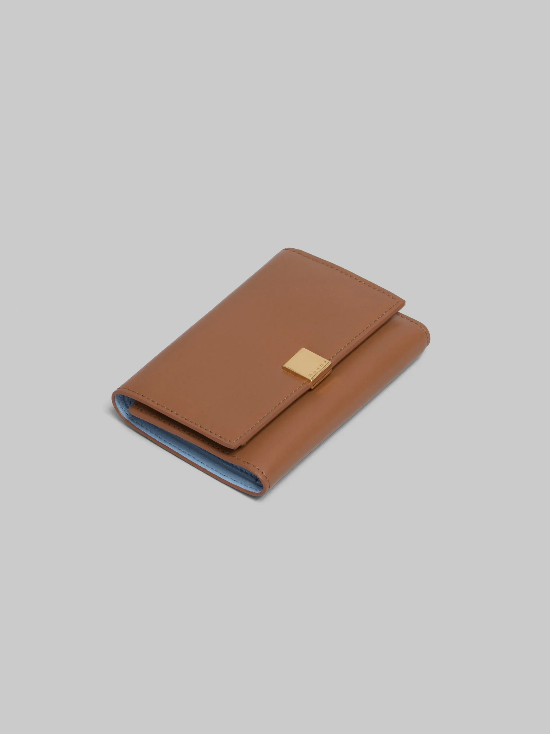 Wallets & Small Leather Goods>Marni Brown Leather Trifold Prisma Wallet CINNAMON