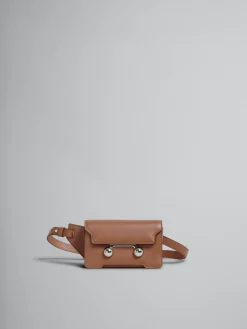 Belt Bags | Trunkaroo Bag>Marni Brown Leather Trunkaroo Crossbody Bag CINNAMON