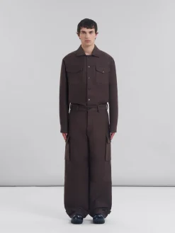 Matching Sets | Pants>Marni Brown Organic Cotton Cargo Trousers MOCA