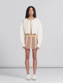 Denim | Skirts>Marni Brown Organic Denim Mini Skirt With Crochet Details RAISIN