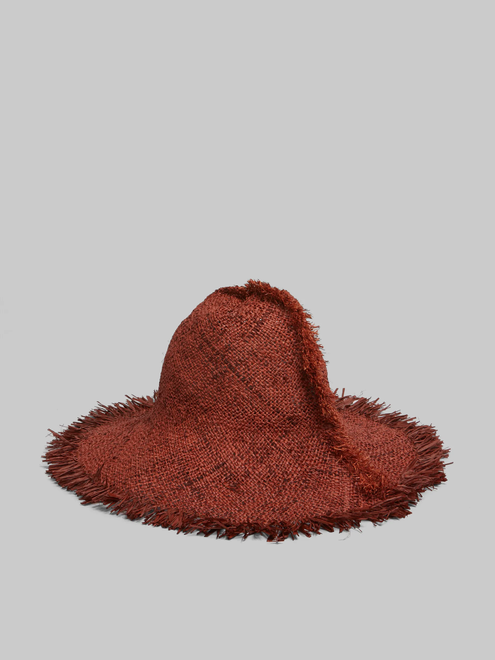 Hats>Marni Brown Raffia Hat With Fringed Brim COGNAC