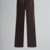 Pants>Marni Brown Wool And Coated Fabric Trousers ATMOSPHERE