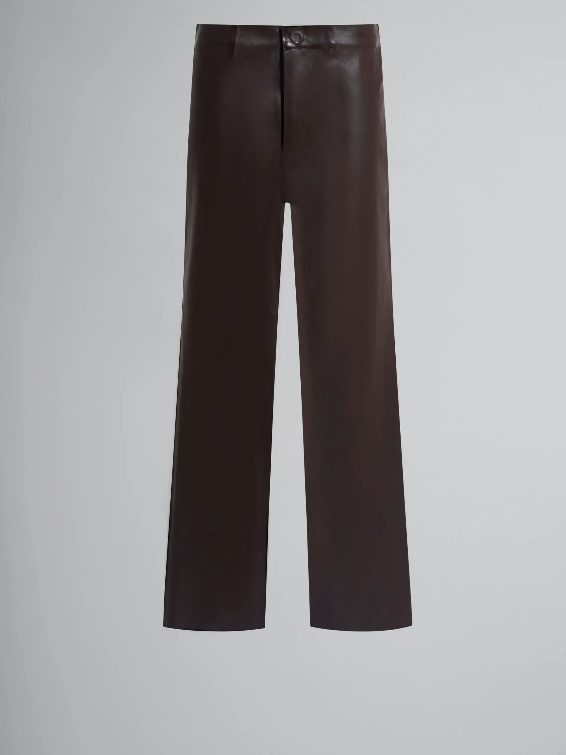 Pants>Marni Brown Wool And Coated Fabric Trousers ATMOSPHERE