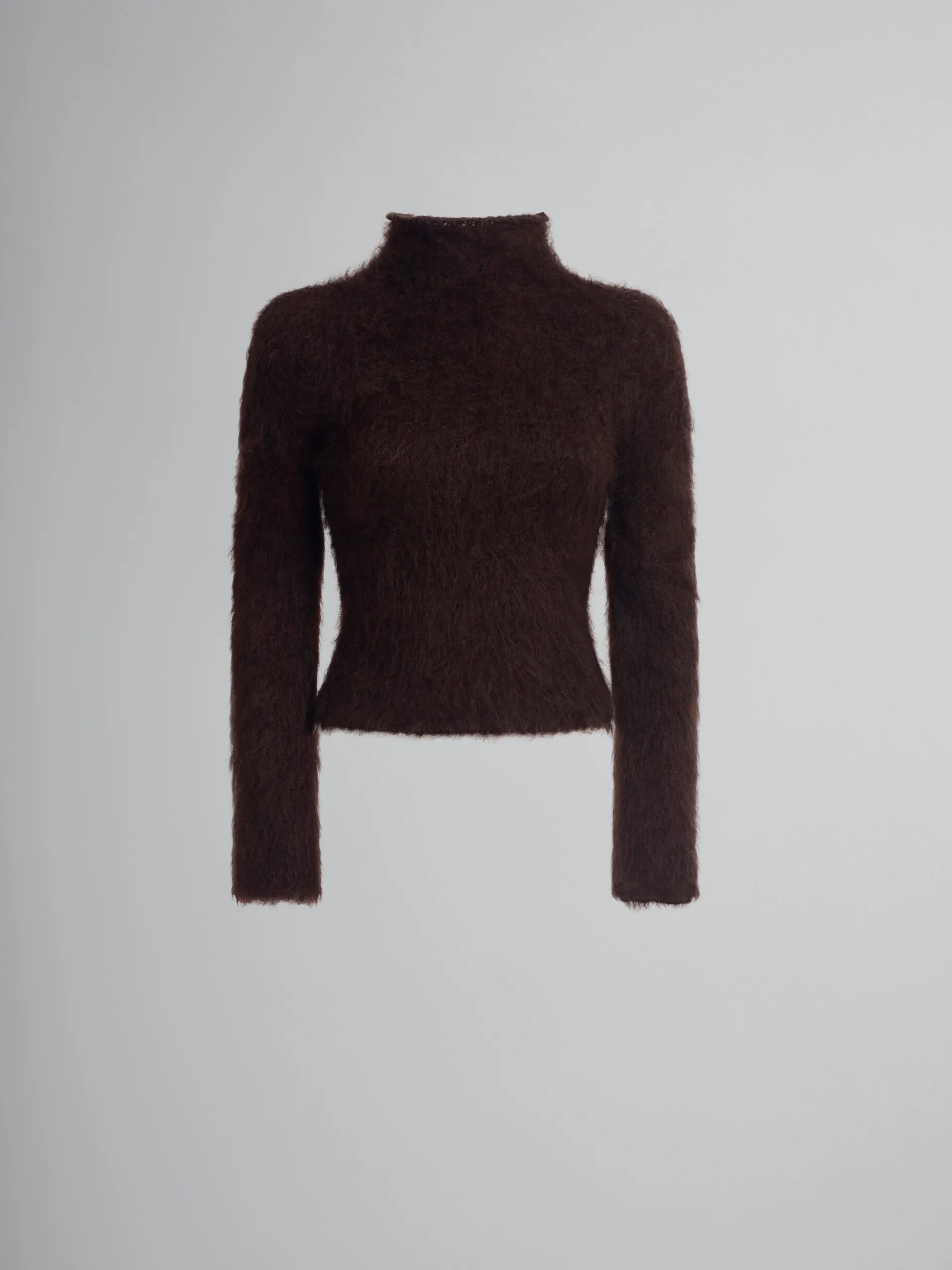 Knitwear>Marni Brushed Brown Mohair Turtleneck CHESTNUT