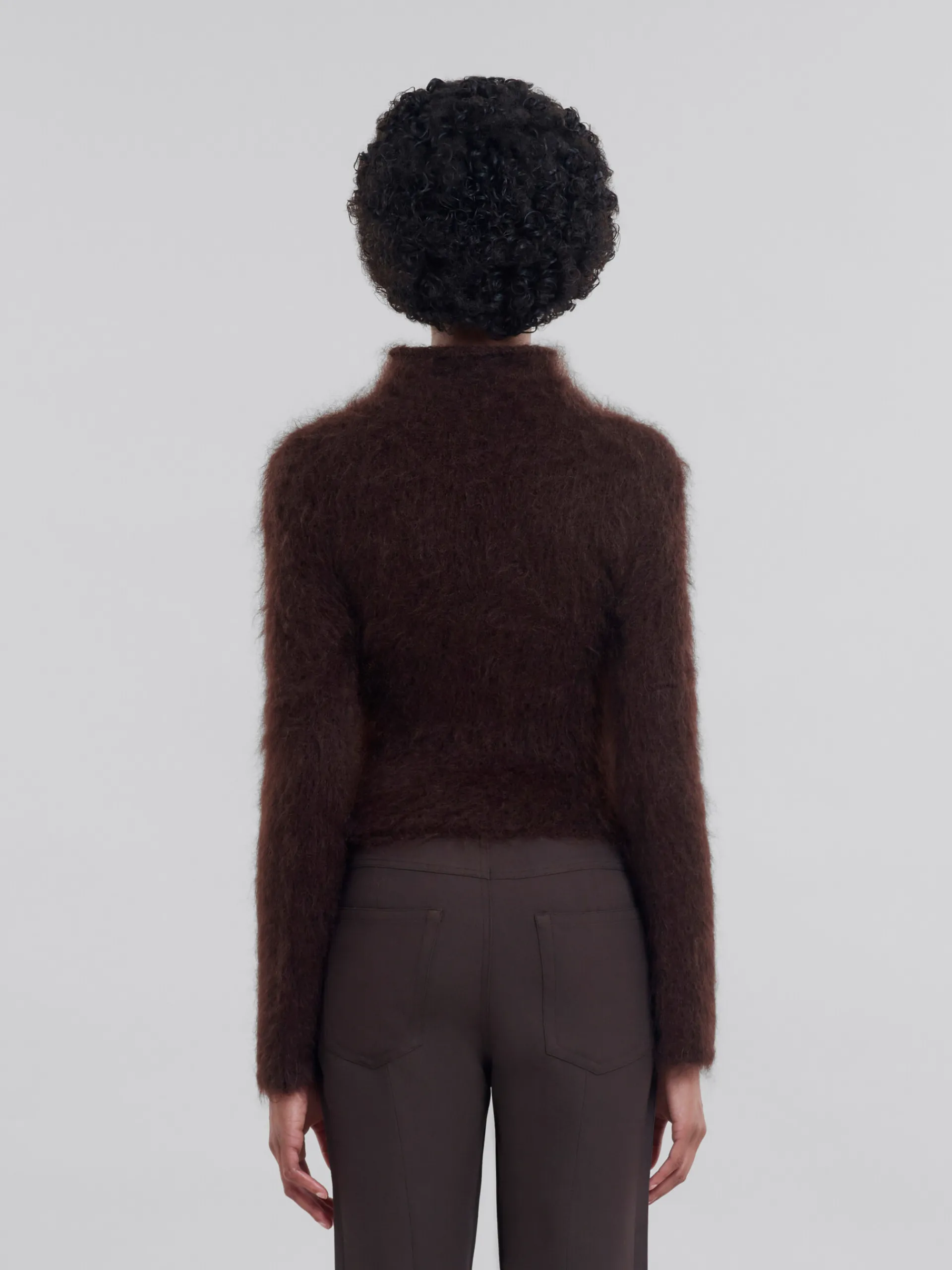 Knitwear>Marni Brushed Brown Mohair Turtleneck CHESTNUT
