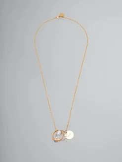 Necklaces>Marni Chain Necklace With Pearl And Ring Charms VINTAGE/DEEP GOLD