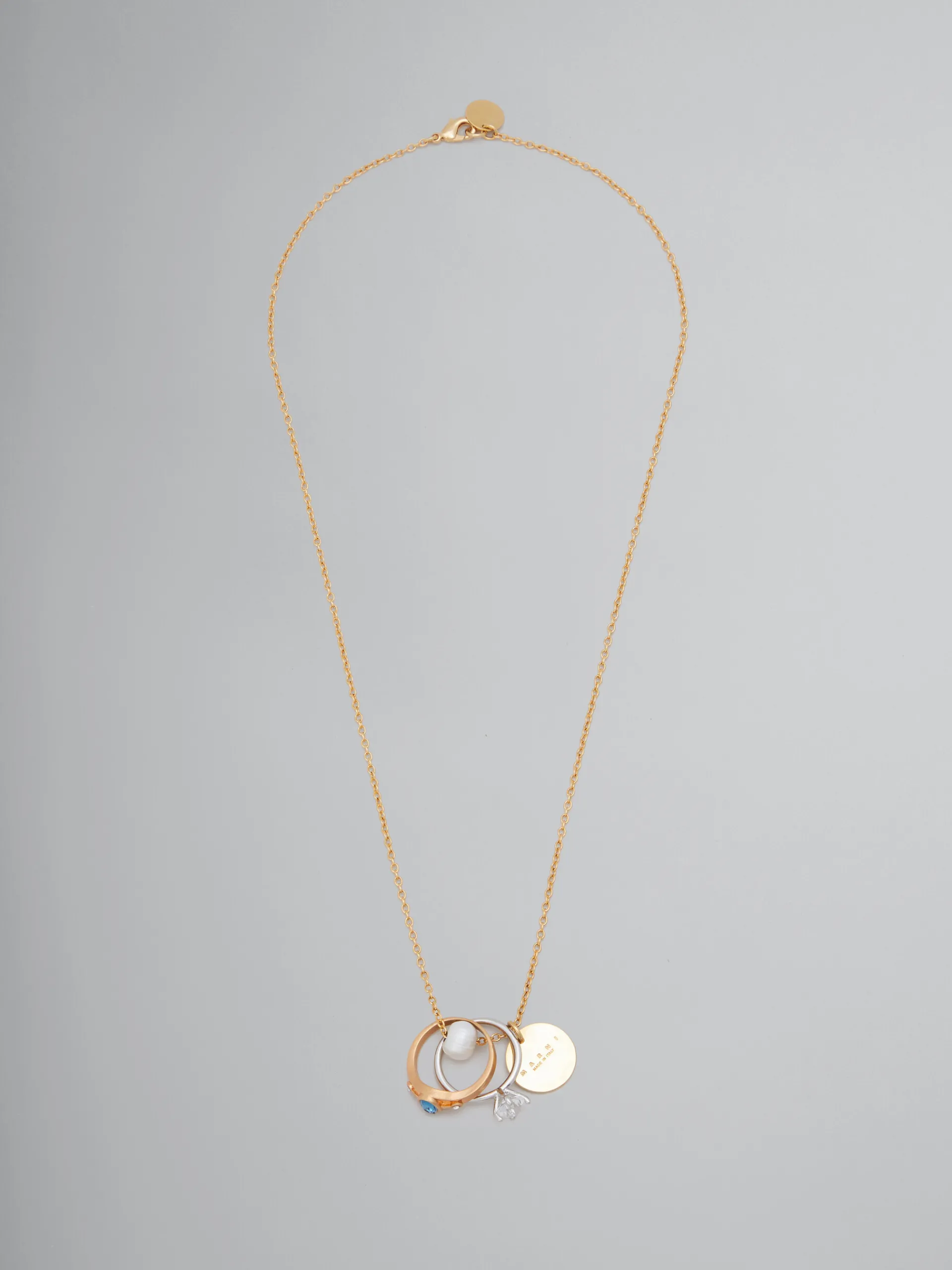 Necklaces>Marni Chain Necklace With Pearl And Ring Charms VINTAGE/DEEP GOLD
