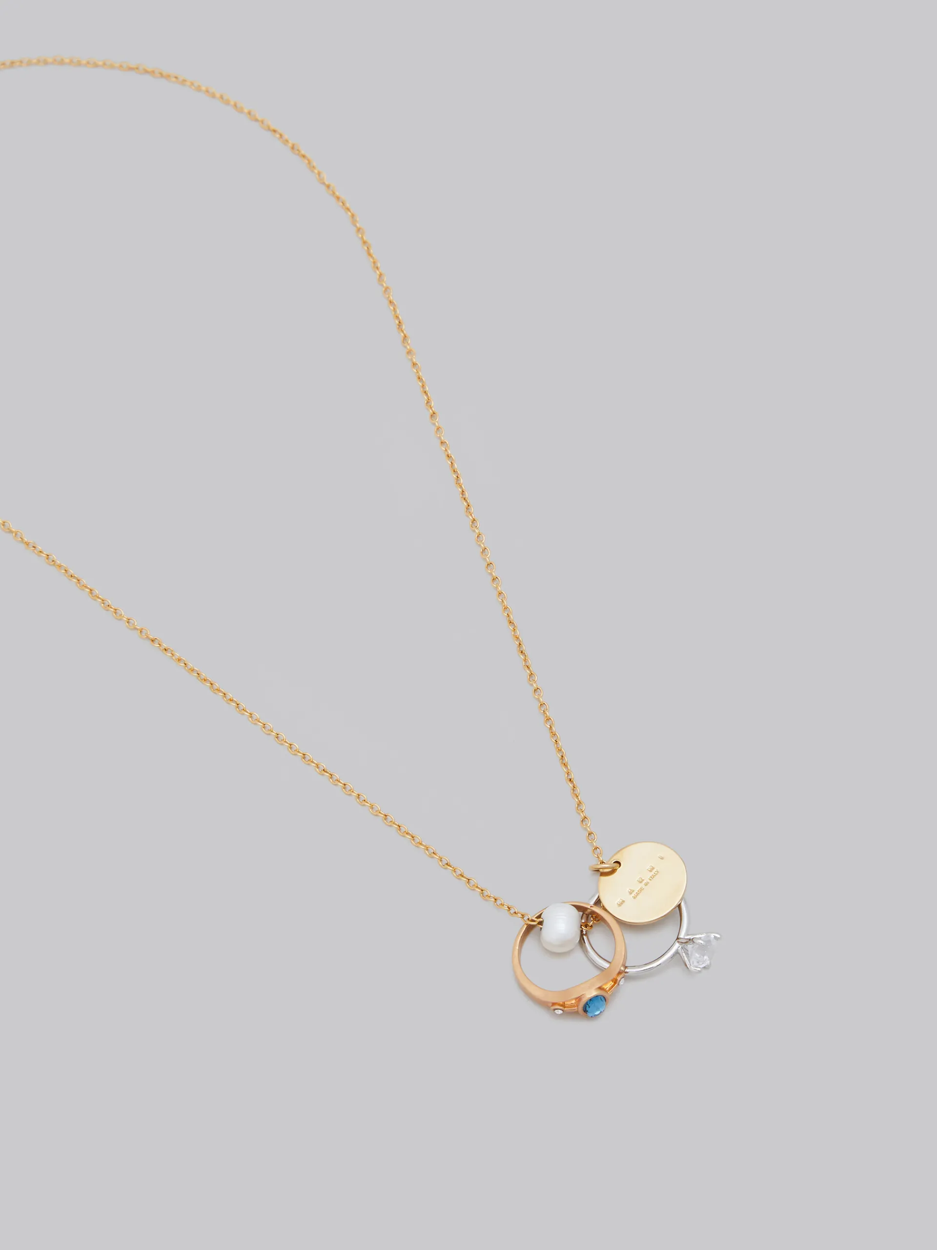 Necklaces>Marni Chain Necklace With Pearl And Ring Charms VINTAGE/DEEP GOLD