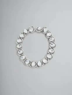 Necklaces>Marni Chunky Chain Necklace With Rhinestones GLASS