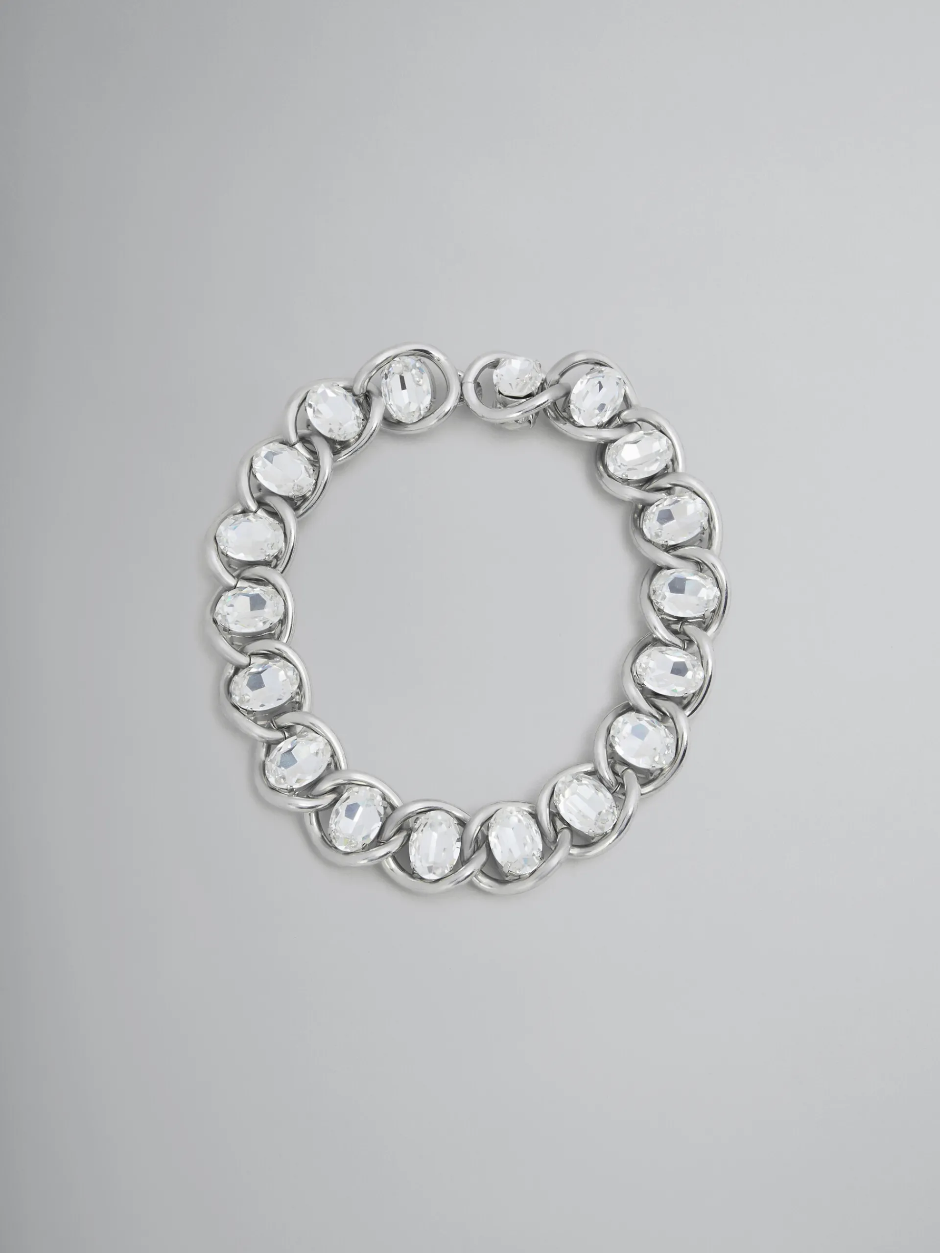 Necklaces>Marni Chunky Chain Necklace With Rhinestones GLASS
