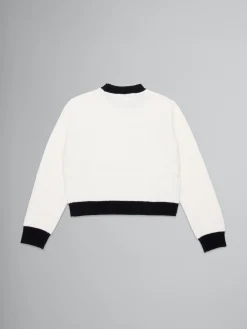 Kids>Marni Colorblock Wool-cashmere Blend Crewneck Sweater NATURAL