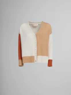Knitwear>Marni Cream Colour-block Cashmere Cardigan ALABASTER