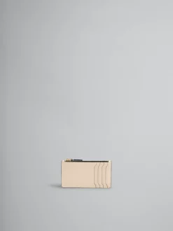 Wallets & Small Leather Goods>Marni Cream Leather Card Case SHELL