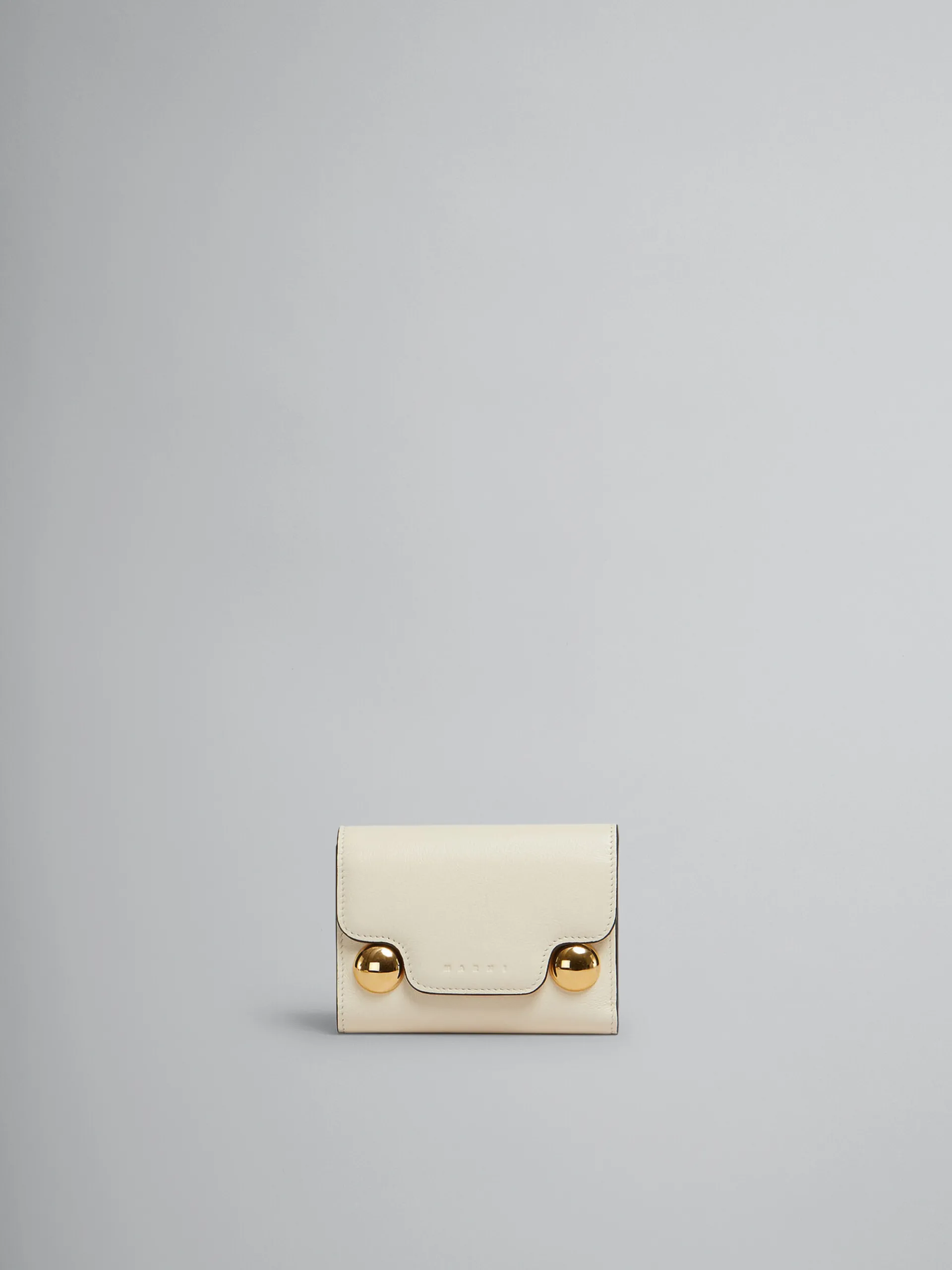 Wallets & Small Leather Goods>Marni Cream Leather Trunkaroo Trifold Wallet SHELL