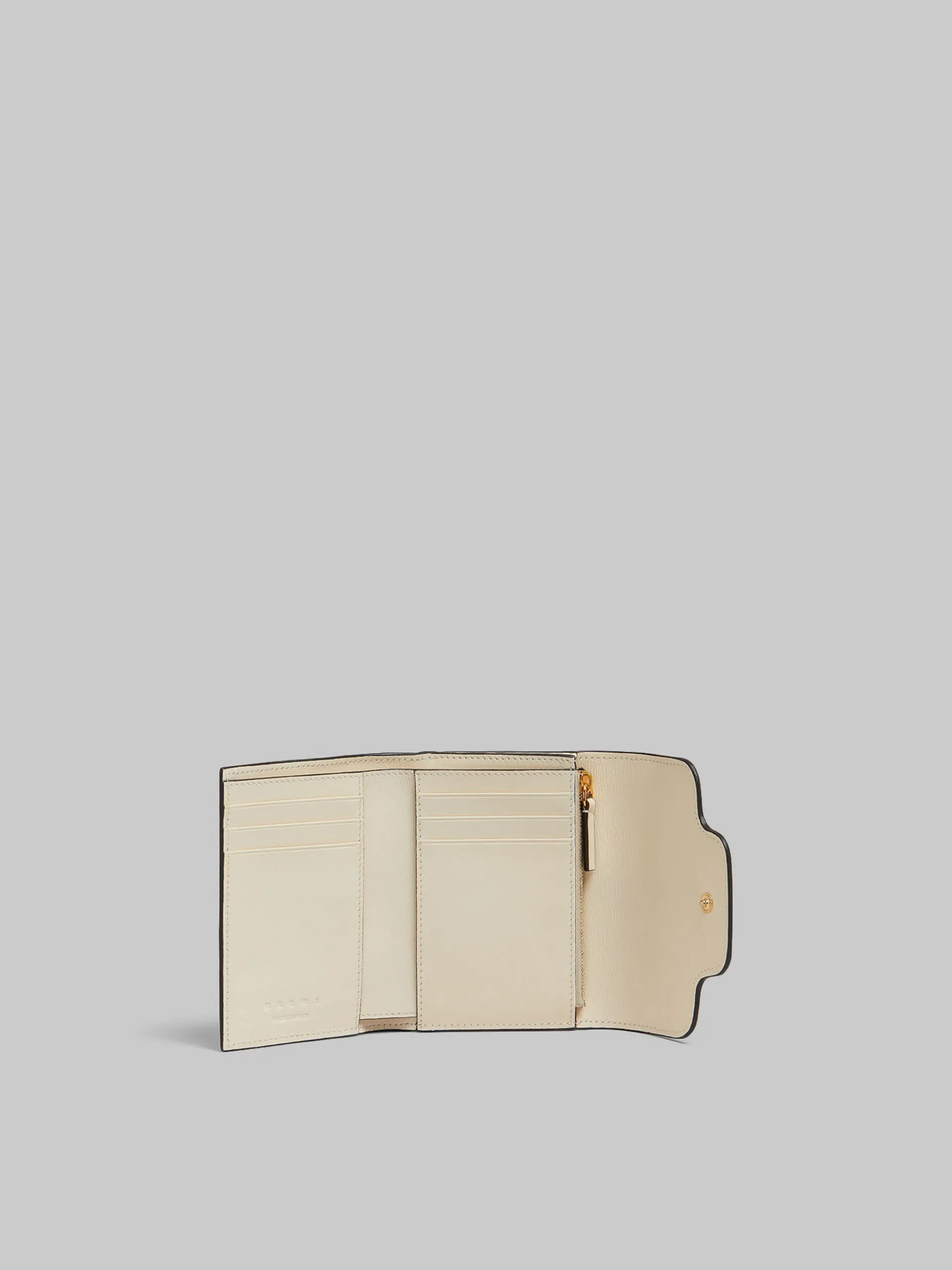 Wallets & Small Leather Goods>Marni Cream Leather Trunkaroo Trifold Wallet SHELL