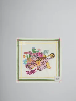 Other Accessories>Marni Cream Organic Muslin Bandana With Print BONE