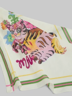 Other Accessories>Marni Cream Organic Muslin Bandana With Print BONE