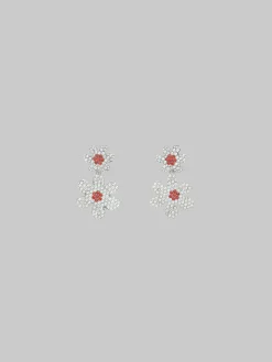 Earrings>Marni Daisy Drop Earrings With Pavé Rhinestones GLASS