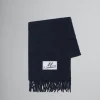 Other Accessories | Scarves>Marni Deep Blue Brushed Alpaca Scarf With Fringes BLUBLACK